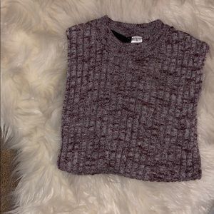 Purple Ribbed Halter Top